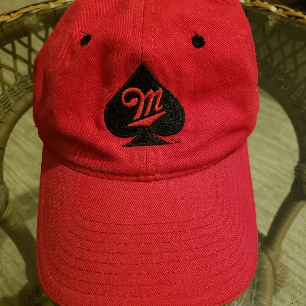 Hat Logo embroidery Outdoor Cap brand red hook and loop back Miller Spade Cap